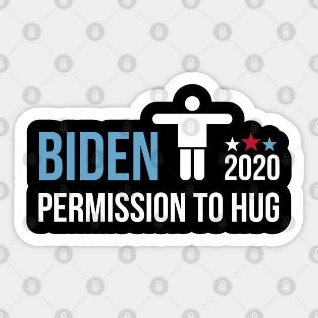 Vice President Joe Biden - Permission To Hug Sticker by sheepmerch